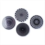 Kikkerland Black and White Moire Coasters, Set of 4