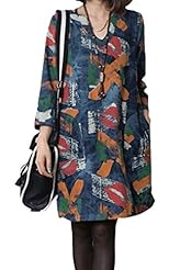 Shift General Print Cotton/Linen Slit  Dress