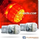 2 RED REFRACTOR 24 LED BRAKE TAILLIGHT BULBS 7443 7440