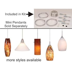 Euro Rail - 12V Low Voltage Flexible Monorail Track Lighting System Kit - Brushed Nickel -...