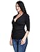 LookbookStore Women's Plus Size Crossover Faux Wrap Ruched Pullover Blouse Shirt