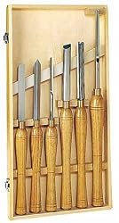 PSI Woodworking LCSIXW High Speed Steel Wood Lathe Chisel Turning Set, 6-Piece