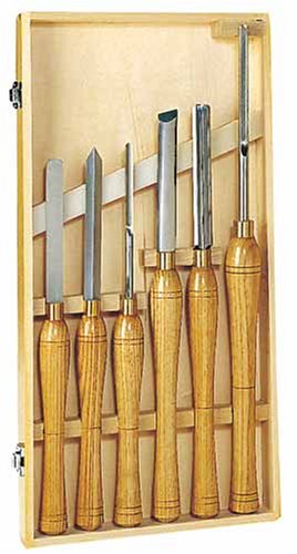 PSI Woodworking LCSIXW 6 Piece HSS Wood Lathe Chisel Turning Set