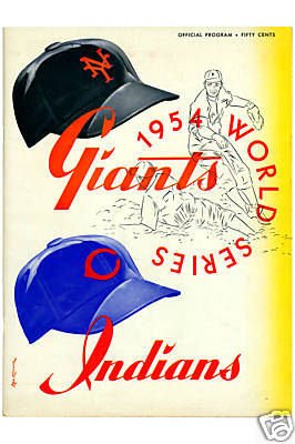 Baseball World Series New york Giants vs Cleveland Indians Poster 1954