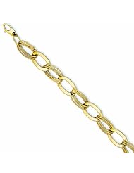 Genuine 14K Yellow Gold Polished And Textured Hollow With Ext. Bracelet 8 Inches 5 Grams Of Gold 100% Satisfaction Guaranteed.