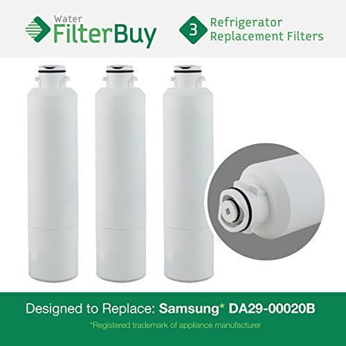 3 - Samsung DA29-00020B Compatible Refrigerator Water Filters. Designed by FilterBuy to replace DA29-00020A, HAF-CIN-EXP, HAF-CINEXP, HAFCIN, 469101, 9101, DA-97-08006A, DA-97-08006A-B, DA-97-08006B.