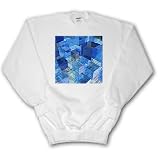 Boxes of Blue 3D semi transparent boxes of blue with computer motherboard - Adult SweatShirt 3XL