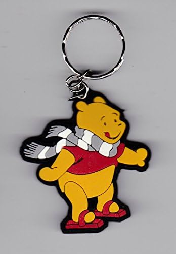 (WP1) WINNIE THE POOH Teddy Bear The Disney Cartoon Animation Rubber Keychain / Key-ring 1.5x2 Inches