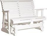 Outdoor Polywood 4 Foot Porch Glider - Plain Rollback Design *WHITE* Color