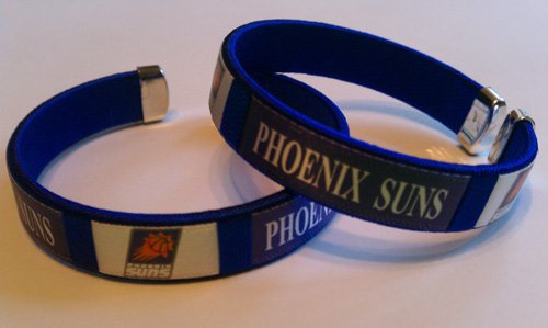 Phoenix Suns Team Logo Basketball Bracelet Wristband (2-Pack)