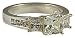 Silver Ladies 205368/000/305 Princess Cut Cubic Zirconia with Channel Set Shoulders Ring