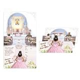Quinceanera Invitations - SPANISH Text - Quad-Fold - 100/pk. - Envelopes Included
