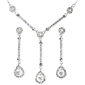 Accessories By Park Lane. S2507, Diamante Necklace And Earring Set With Crystal Stones