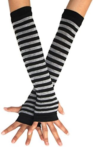 Fmail Womens Punk Gothic Rock Long Arm Warmer Fingerless Gloves