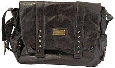 Wendy Bellissimo Crackle Brown Messenger Diaper Bag