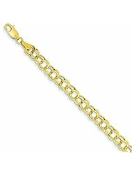 Genuine 14K Yellow Gold Hollow Double Link Charm Bracelet 8 Inches 2 Grams Of Gold 100% Satisfaction Guaranteed.