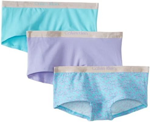 Calvin Klein Underwear Girls 7-16 Ck 3 Pack Chrome Boyshorts