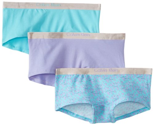 Calvin Klein Underwear Girls 7-16 Ck 3 Pack Chrome Boyshorts