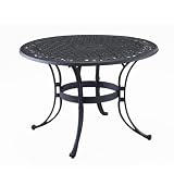Home Styles Bisayne 48 Round Outdoor Dining Table Black Finish