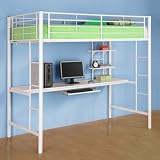 Sunrise Metal Twin/Workstation Bunk Bed - White