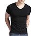 Xudian Short Sleeves Men T-shirt V-Neck US M/Asian XL Black