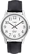 Timex Men's Easy Reader T20501 Black Leather Quartz Watch with White Dial