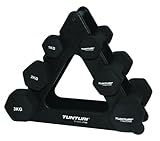 Tunturi 14TUSCL107 Neoprene Dumbbell Set of 3 Pairs with Stand