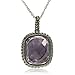 Sterling Silver Cushion Cut Amethyst Pendant, title=