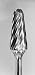 CARBIDE BUR GROBET MADE IN U.S.A. CONE RADIUS NOSE 14 DEGREE TAPER 3/8X1-1/16X1/4 ALUMINUM CUT