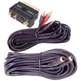 Xxion Value GOLD 5 Metre TV Out KIT for PC/Laptop/Mac to SCART/S-VHS/S-VIDEO Audio Lead Video Set with Adaptor. Complete Audio and Video Connection Solution.