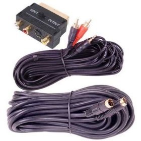 Xxion Value GOLD 5 Metre TV Out KIT for PC/Laptop/Mac to SCART/S-VHS/S-VIDEO Audio Lead Video Set with Adaptor. Complete Audio and Video Connection Solution.