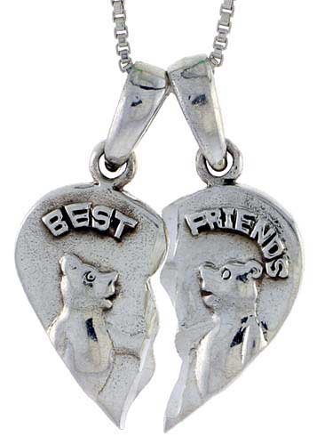 Sterling Silver BEST FRIENDS in. Heart Pendant, 7/8 in. (22mm) tall 418lCzw1gWL Sterling Silver BEST FRIENDS in. Heart Pendant, 7/8 in. (22mm) tall