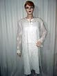 Womens Georgette White Floral Embroidery Kurti Long Tunic Top XXL