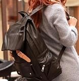 Black Soft PU Backpack School Bag Look Great For School ! Show Your Cool Character