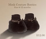 Mink Couture Baby Booties (6-12 months)