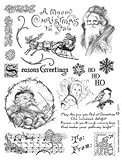 Crafty Secrets Clear Art Stamp Large 8-Inch by 6-Inch Sheet, Vintage Christmas