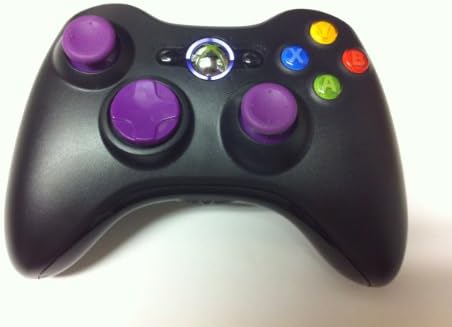 10 Modes! Purple D-pad, Thumb Sticks, Led! Black Xbox 360 Modded Rapid Fire Wireless Controller
