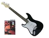 New York Pro Electric Guitar, Black, Left Handed, with Bonus JAZZ Book, CD, DVD Package