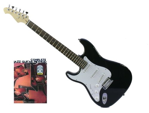 New York Pro Electric Guitar  Black  Left Handed  with Bonus JAZZ Book  CD  DVD Package
