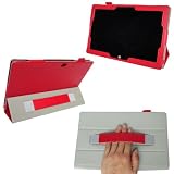 ProCase Microsoft Surface Slim Leather Folio Case Cover for Microsoft Surface RT Tablet (NOT for Surface Pro Tablet), built-in stand (New Design) (Red, Smart Cover Case)