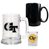 Georgia Tech Yellow Jackets 15oz Tankard, 15oz Ceramic Mug & 2oz Shot Glass Set - Primary Logo NCAA College Athletics