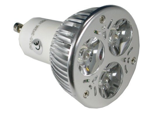 LED - 255 Lumens - 9 Watt - 3 LED GU10 Bulb - 50 Watt Halogen Replacement - Warm White (3000 Kelvin)