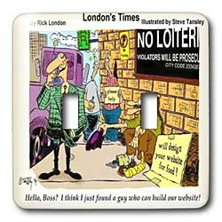 Londons Times Funny Music Cartoons - Website Designer Marketing Wares - Light Switch Covers - double toggle switch