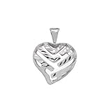 Aloha Heart Pendant in 14K White Gold - Extra Small