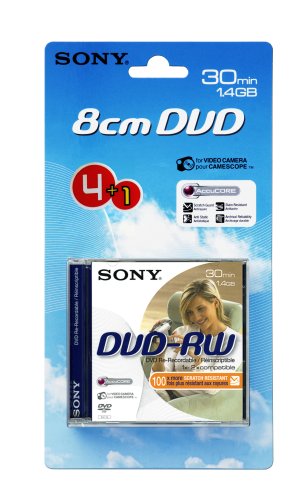 Childrens Toyshop  Electronics : Sony 8cm DVD-RW 30 Min  - 4 Pack Plus ONE