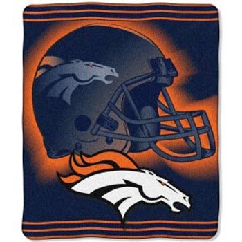 Denver Broncos 50 x 60 inch Tonal Helmet Style Royal Plush Raschel Throw Blanket (Quantity of 1)