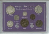 1911-1920 King George V Great Britain British Coin Collection Collector Type Set (first type George V coinage)