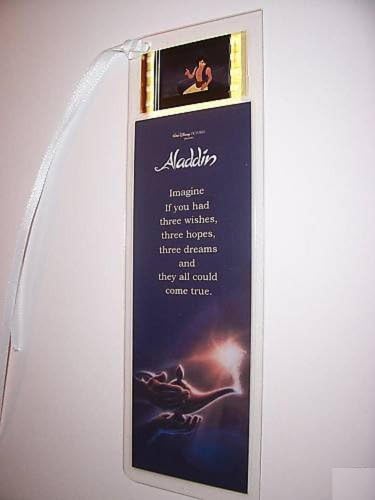 ALADDIN movie film cell bookmark memorabilia collectible disney animation