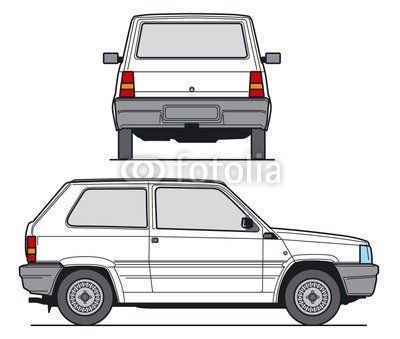 Wallmonkeys Peel and Stick Wall Decals - Compact Car Vector - Removable Graphic
