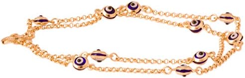 Evil eye Bracelet protect, guard & good luck, oro 14k yellow gold bracelet for women